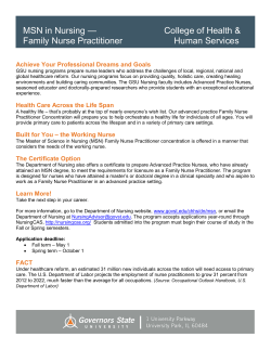 MSN in Nursing - Family Nurse Practitioner Fact Sheet