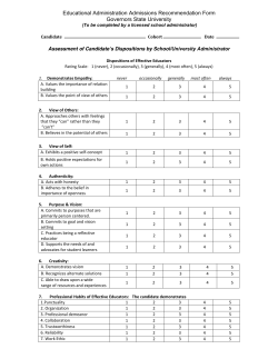 EDAD Admissions Recommendation Form