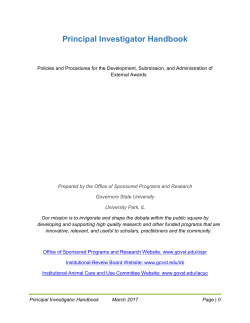 Principal Investigator's Handbook 