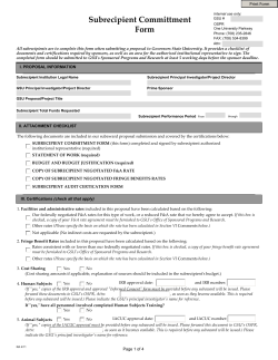Subrecipient Commitment Form