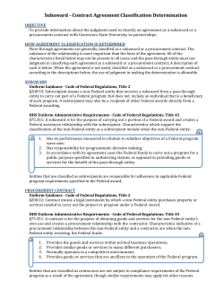 Subaward Contractor Determination