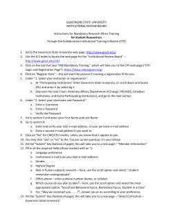 Human Subjects Training Instructions for Students