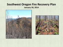 Southwest Oregon Fire Recovery Plan 1-30-14