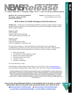 BLM to Host Fire Recovery Public Meetings