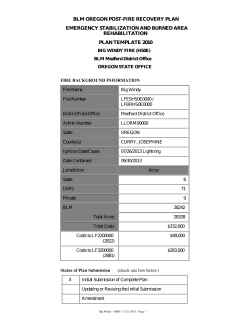 ESR Plan for Big Windy