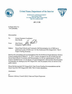 Concurrence Letter for FY 2014 Title II Fund Distribution