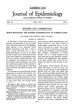 Comstock GW. Frost revisited: the modern epidemiology of tuberculosis. Am J Epidemiol . 1975 May;101(5):363-82