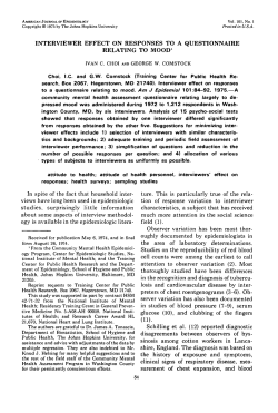 Choi IC, Comstock GW. Interviewer effect on responses to a questionnaire relating to mood. Am J Epidemiol . 1975 Jan;101(1):84-92