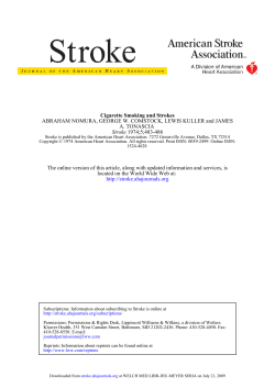Nomura A, Comstock GW, Kuller L, Tonascia JA. Cigarette smoking and strokes. Stroke . 1974 Jul-Aug;5(4):483-6.