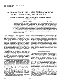 Comstock GW and Livesay VT: Subcutaneous fat determinations from a community-wide chest X-ray survey in Muscogee County, Georgia. Ann NY Acad Sci 110:475-491, 1963.Comstock GW, Edwards LB, Philip RN and Winn WA: A comparison in the United States of America of two tuberculins, PPD-S and RT 23. Bull WHO 31:161-170, 1964.