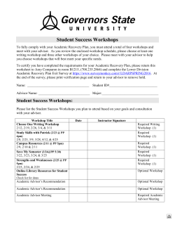 LDARP Student Success Workshop Checklist form