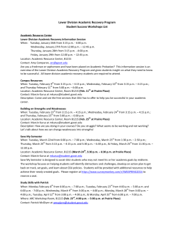 LDARP Student Success Workshops Schedule 