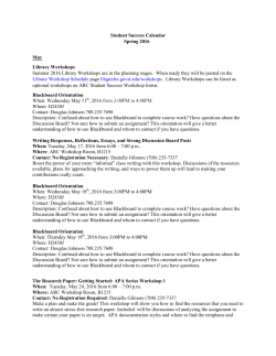 Complete Summer 2016 Workshop Schedule