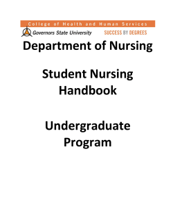 Department of Nursing Undergraduate Student Handbook