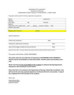 Preceptor Tuition Waiver Form