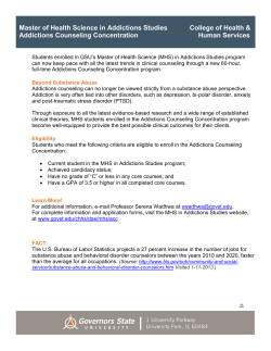 Addictions Counseling Concentration Fact Sheet