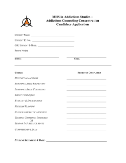 Final MHS in Addictions Candidacy Application