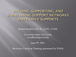 Building, Supporting and Maintaining Support Networks