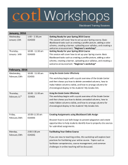 Spring 2016 Workshop Schedule