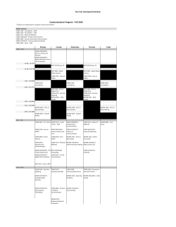 2015 to 2017 Course Schedule Plan