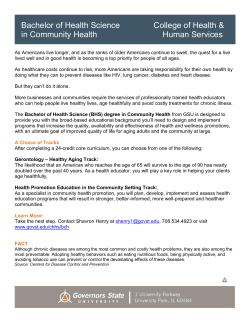 Link to BHS in Community Health Fact Sheet