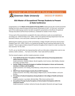 MOT Student Research to be Presented at State Conference