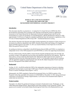 NEPA Documentation of September 10, 2014 Sale Parcels