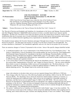 Protocol Revisions to the Survey Protocol for the Red tree Vole, version 2.0