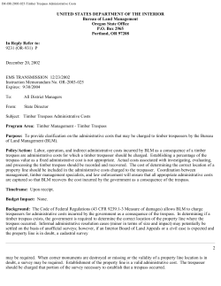 Timber Trespass Administrative Costs