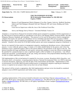 Survey and Manage Survey Protocol - Terrestrial Mollusks Version 3.0