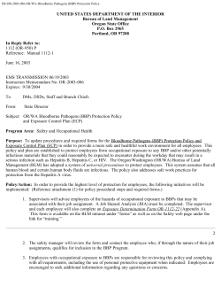 OR/WA Bloodborne Pathogents (BBP) Protection Policy and Exposure Control Plan