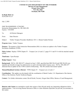 Timber Trespass Procedure Handbook, 9231-1, Manual Update Release