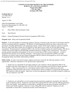 OR/WA Personal Protective Equipment (PPE) Policy