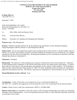 Procedures for Adopting and Managing Data Standards