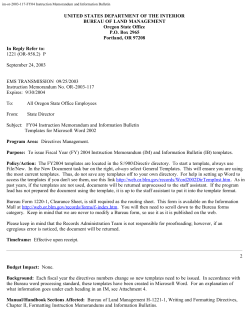 FY04 Instruction Memorandum and Information Bulletin Templates for Microsoft word 2002