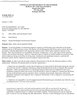 Oregon/Washington Fall Protection Program