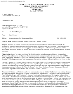 Communication Site Management Plans