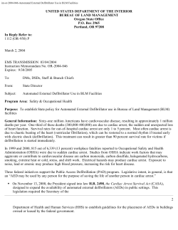 Automated External Defibrillator Use in BLM Facilities