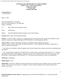 Oregon/Washington Safety Recognition and Awards Program
