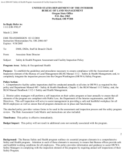 Safety and Health Program Assessment and Facility Inspection Policy