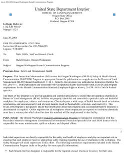 Oregon/Washington Hazard Communication Program