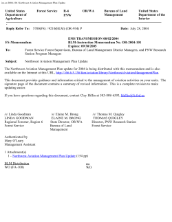 Northwest Aviation Management Plan Update