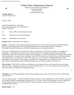 Partnerships and Volunteers