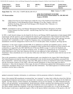 Amendments to Survey and Manage Management Recommendations Designed to Facilitat Certain National Fire Plan Activities - Second Group: Red Tree Vole, Certain Mollusks and Amphibians