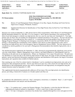 Supplemental Direction for Identification of Non-High Priority Sites for Red Tree Vole Within the Pilot Area