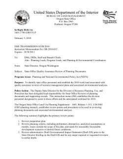 State Office Quality Assurance Review of Planning Documents