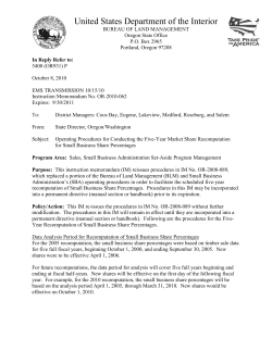 Operating Procedures for Conducting the Five-Year Market Share Recomputation for Small Business Share Percentages