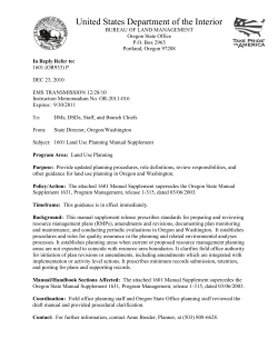 1601 Land Use Planning Manual Supplement