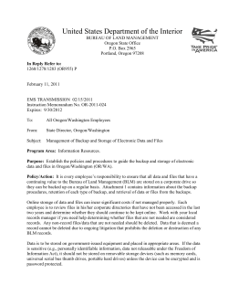 Management of Backup and Storage of Electronic Data and Files