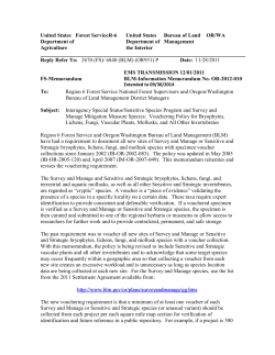 Interagency Special Status/Sensitive Species Program and Survey and Manage Mitigation Measure Species: Vouchering Policy for Bryophytes, Lichens, Fungi, Vascular Plants, Mollusks, and All Other Invertebrates